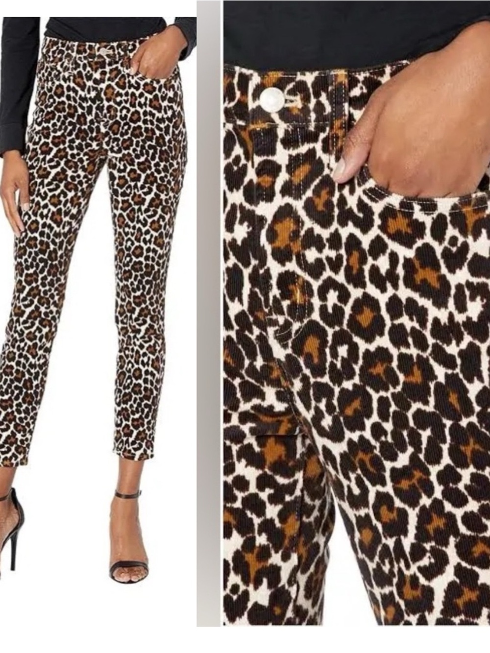 J. Crew 10” Toothpick Leopard Corduroy Pants 26